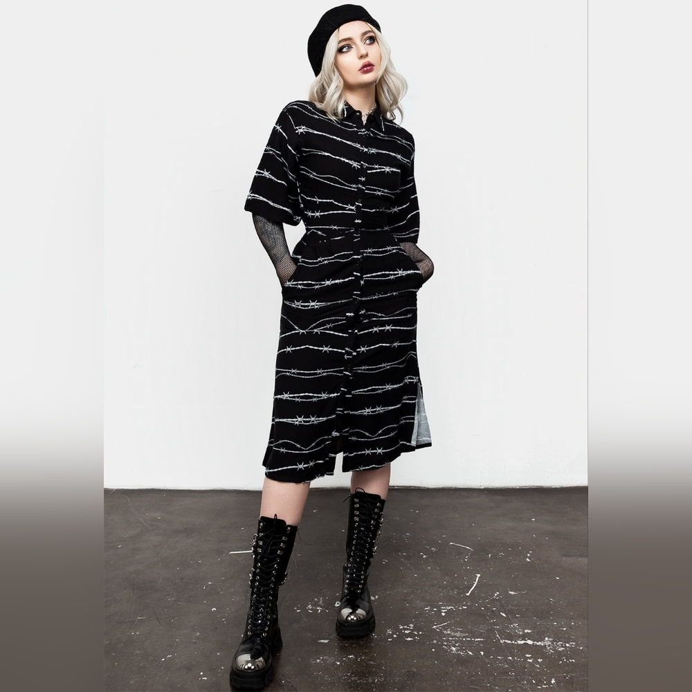 NEW Disturbia "Barbed" Kimono Shirtdress, Size UK 10 US 6
